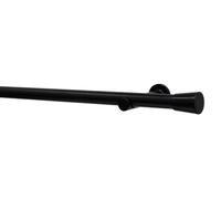 GARDINIA Korfu Curtain Rod Set (124cm, Ø 28mm, White) - Modern Curtain Rod Complete Set, Single Track Complete Curtain Rod with Brackets and Finials for Wall Mounting