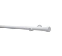 GARDINIA Korfu Curtain Rod Set (164 cm, Ø 28 mm, White) - Modern Curtain Rod Complete Set, Single Rail, Including Brackets and End Pieces for Wall Mounting
