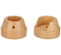 Gardinia Lugano Series Wall Brackets for Curtain Rods with Diameter 28 mm, Includes Fixings and Wall Mounting, Wood, Natural, Pack of 2