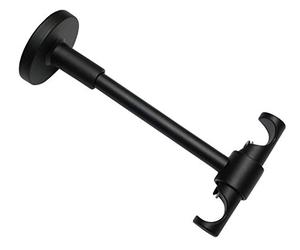 Gardinia Memphis Series Ceiling Support for Curtain Rods, 2-Track Open, Rotatable, Distance from Wall 13 cm, Diameter 16 mm, Metal, Matt Black