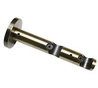 Gardinia Memphis Series Double Combination Bracket with Metal Mounting Plate for Curtain Rods, 2-Track Open, All Mounting Parts Included, Diameter 16 mm, Metal, Antique Brass