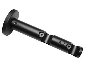 Gardinia Memphis Series Double Combination Bracket with Metal Mounting Plate for Curtain Rods, 2-Track Open, All Mounting Parts Included, Diameter 16 mm, Metal, Matt Black, 7.5/5 cm