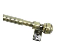 GARDINIA Meran Café Rod Incl. 2 Brackets and Fittings for Screws, Extendable, 8/10 mm Diameter, 60-100 cm Long, Antique Brass
