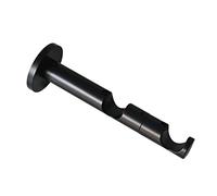 GARDINIA Chicago Series Double Combination Bracket with Metal Mounting Plate for Curtain Rod, 2-Track Open, Includes All Mounting Parts, Diameter 20 mm, Metal, Matt Black