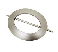 Gardinia Oval Decorative Ring for Draping Curtains and Curtain Fabrics, Outer Diameter 15/18 cm, Inner Diameter 9/12 cm, Plastic, Matte Silver