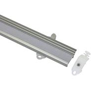 Gardinia Panel carrier for panel curtain rails and curtain rods with inside tracks, Velcro and pre-mounted rollers, Support with sliding head, 60 cm, Aluminium, Silver