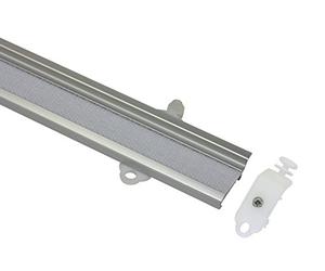 Gardinia Panel carrier for panel curtain rails and curtain rods with inside tracks, Velcro and pre-mounted rollers, Support with sliding head, 60 cm, Aluminium, Silver