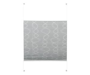 GARDINIA Pleated Blind Deco to be clamped or glued on, Opaque folding blind, All assembly parts included, EASYFIX Pleated Blind Decor, With two operating rails, Curl, Grey, 60 x 130 cm (WxH)