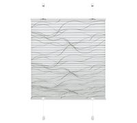 Gardinia Pleated Blood for Clamping, Opaque folding blind, All assembly parts included, EASYFIX Pleated Blind Katy Wave with 2 operating rails, White, 70 x 130 cm (WxH)