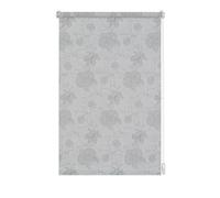 GARDINIA Roller Blind with Embroidery for Clamping or Gluing, Daylight Roller Blind, Opaque, Mounting Kit Included, EASYFIX Roller Blind Decor, Silver, 45 x 150 cm (WxH)