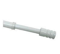 Gardinia Sash Rod Cylinder, Metal Rod Incl. 2 Screw Hooks, Extendable, 10 mm Diameter, 80-110 cm Long, White