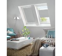 GARDINIA Solo Roof Window Pleated Blind, No Drilling Required, with Suction Cups, Opaque Folding Roller Blind, Includes All Mounting Parts, 36.3 x 60 cm, Grey