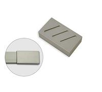 Gardinia Structure 2 x End Piece Aluminium Chrome for Aluminium Profile with Inner Rail Luxor Rectangular Brushed Steel 7 x 4 x 2 cm 2