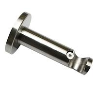 GARDINIA Support with metal mounting plate for curtain rod, 1-track, open, incl. all mounting parts, Chicago series, diameter 16 mm, stainless steel look
