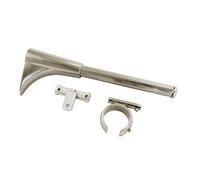 Gardinia Windsor Series 32044 Universal Wall Bracket with Ring and Cross Adaptor for Curtain Rods Diameter 25 mm Metal Stainless Steel Look