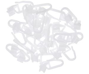 Gardinia X-Glider, Pleating Hooks Included, 25 Pieces, Plastic, White