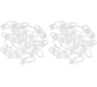 Gardinia X-Glider, Pleating Hooks Included, 25 Pieces, Plastic, White (Pack of 2)