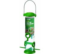 Gardman A01235 Flip Top Seed Feeder Bird, Green, 10 x 10 x 15 cm