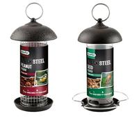 Gardman Black Metal Steel Peanut & Seed Wild Bird Hanging Garden Feeder A01171