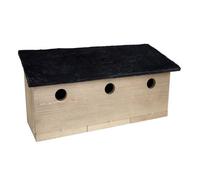 Gardman Sparrow Colony Nest Box With Slate Effect Roof And Three Nesting Holes, Open Front For House Sparrows