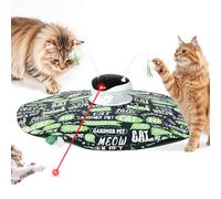 Gardner Pet 5-in-1 Automatic Interactive Cat Toys for Indoor Cats Adult, 3 Modes USB-C Rechargeable Laser Kitten Toys, with 2 Track Balls, 6 Feathers Rod, 1 Cover and Bird Sounds, Text-Graffiti