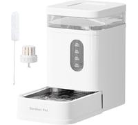 Gardner Pet 6.5L Automatic Dog Water Dispenser with Stainless Steel Bowl, Large Capacity Gravity Cat Water Dispenser with Filter, BPA-Free Automatic Dog Water Bowls, Stable and Spill-Resistant, White