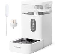 Gardner Pet 8.5L Automatic Dog Water Dispenser with Stainless Steel Bowl, Large Capacity Gravity Cat Water Dispenser with Filter, BPA-Free Automatic Dog Water Bowls, Stable and Spill-Resistant, White