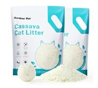 Gardner Pet Cassava Ultra Clumping Cat Litter, Tapioca Flushable Cat Litter Clumping with Odor Control, Low Tracking, Low Dust, Unscented with Deodorizing Pellets, Natural Plant-Based, 4kg x 2 Pack