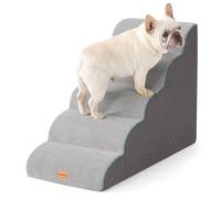 Gardner Pet Dog Steps for Bed, 5-Steps High Density Foam Dog Ramp for Sofa, Water Resistant Pet Stairs with Non Slip Bottom, Suitable for Puppy, Small Animals, Grey