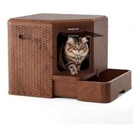 Gardner Pet Extra Large Cat Litter Tray, Odor-Resistant Enclosed Cat Litter Box with Removable Bottom Compartment Tray, Easy Cleaning, Suitable Cats