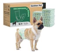 Gardner Pet Male Dog Nappies Wraps with Wetness Indicator, 30 Count, Super Absorbent Disposable Dog Nappies Male, 6 Layers of Leak-proof, Suitable for Puppy Training, Incontinence, Small