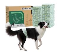 Gardner Pet Male Dog Nappies Wraps with Wetness Indicator, 50 Count, Large | 6 Layers Super Absorbent, Dual 3D Leak-proof Barrier, Color-Changing Indicator, Suitable for Puppy, Old & Injured Dogs
