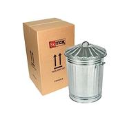 GardNTool Small Medium Large Extra Large Galvanised Steel Metal Dustbin Kitchen House Garden Storage Unit Bin ([90L Metal Bin])
