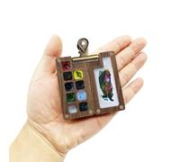 gardorw Portable Sketchbook Palette, Walnut Wood Colour Palette Box, Watercolor Paint Palette for Drawing, Travel Paint Case, Gift for Painters and Artists, Come with a Clip (Without Colors), White