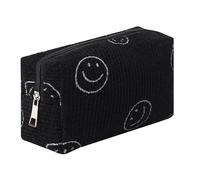 Gardsell Cute Makeup Bag for Purse Corduroy Portable Zipper Make Up Pouch Small Cosmetic Case for Travel Accessories, black, Cosmetic Bags for Women Makeup Bag Large Capacity