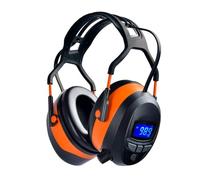 GARDTECH Ear Defenders, Noise Cancelling Headphones with Bluetooth MP3 FM Radio, NRR 29dB Safety Ear Muffs with LCD Display and 4GB Built-in SD Card for Adults & Garden Work (Orange)