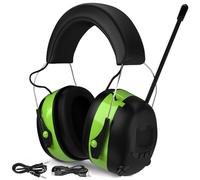 GARDTECH Ear Defenders with Bluetooth Noise Cancelling Earmuffs with Wireless Radio MP3 AM FM Safety Ear Muffs with LCD Display 4GB SD Card Adult Ear Defenders for Garden Woodworking Green