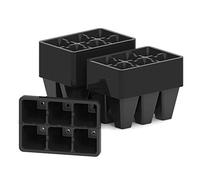 Gardzen 120 Pack 6-Cell Seed Starting Tray for Seedlings, Plant Starter Trays with Drainage Holes for Seed Germination, 5.4x3.7 inches, Black