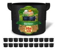 gardzen 20-Pack 3 Gallon Grow Bags, Aeration Fabric Pots with Handles, Pot for Plants