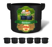 Gardzen 6-Pack 20 Gallon Grow Bags, Aeration Fabric Pots with Handles, Heavy Duty Cloth Pots for Plants