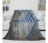 Gare Saint Lazare Fuzzy Blanket - Monet Fleece Blanket for Kid Friends Hubby Boyfriend - Multi-purpose To Household - Christmas Birthday Wedding Gift 40x50inch(100x130cm)