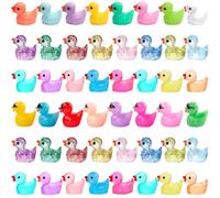 Garedeko 100 Pack Mini Ducks Tiny Ducks Little Ducks Small Plastic Resin Ducks Mini Resin Animals Figures to Hide Miniature Fairy Garden Accessories Micro Trinkets Statues Gifts Pink