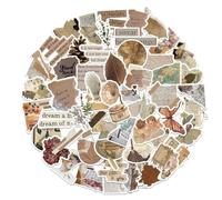 Garegce 100pcs Bookish Stickers, Retro Autumn Cartoon Vintage Vinyl Sticker Pack for Kindle, Laptops, Water Bottles, Scrapbooks, Planners, Book Lovers Gifts, Waterproof & Reusable Decals