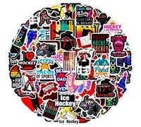 Garegce 100PCS Ice Hockey Stickers, Waterproof Vinyl Decals, Leave No Residue, Personalised Stickers for Water Bottles Laptops Notebooks Bedroom Walls Scrapbooks, Great for Kids Teens and Adults