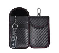 Garegce 2 Pack Faraday Pouch for Car Keys, Car Key Signal Blocker Pouch Faraday Bag RFID Key Bag, Keyless Entry Signal Blocker, Key Fob Protection Pouches with Metal Clip -(Black,Large)