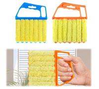 Garegce 2PCS Blind Cleaner, Venetian Blind Cleaner Tool with Ergonomic Handle for Window & Air Conditioner Blinds Car Vent Dust Dirt Home Care & Cleaning Tool Damp Duster Sponge (Blue & Orange)