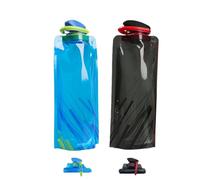 Garegce 2pcs Collapsible Water Bottle, Large Lightweight Soft Foldable Water Bottle - BPA Free 700 ml, Reusable Portable with Secure Lock for Gym Runing Camping Cycling Outdoor Sports & Hiking