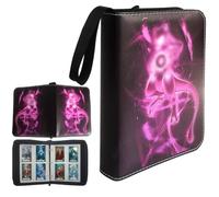 Garegce 4-Pocket Card Binder, 100 Pages 400 Pockets PU Waterproof Card Folder, Portable Trading Card Albulm Collection Binder Folder with Zipper for Kids Adult Birthday Gifts -Style 6