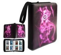 Garegce 4-Pocket Card Binder for Pokemon, 100 Pages 400 Pockets PU Waterproof Card Folder, Portable Trading Card Albulm Collection Binder Folder with Zipper for Kids Adult Birthday Gifts -Style 6