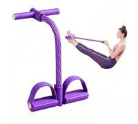 Garegce 6 Tubes Pedal Resistance Band, Sit Up Pull Rope, Abdominal Trainer with Foot Pedal, Full Body Home Workout Equipment for Abs, Legs, Arms, Elastic Band for Yoga, Slimming, Strength Training